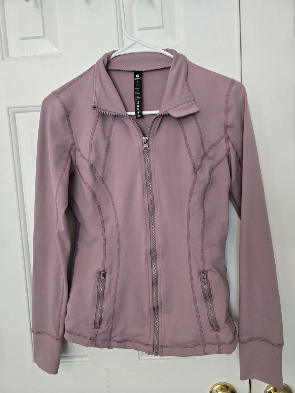 90 Degrees By Reflex Women’s Athletic Zip-Up Jacket in Dusty Mauve Size XS